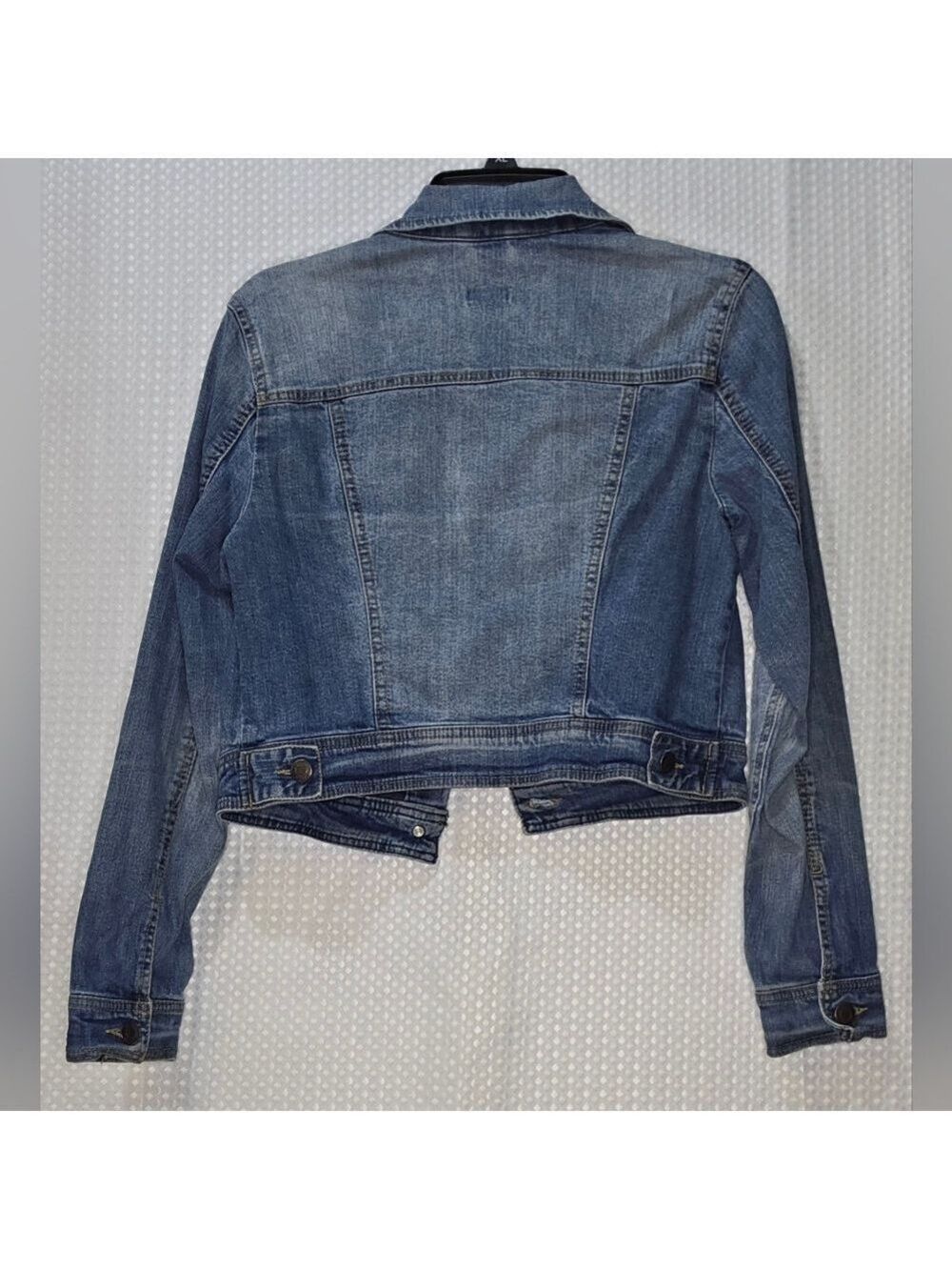 Mossimo Cropped Trucker Jacket Classic Blue Jean Jacket Casual Layering - Picture 13 of 14